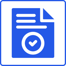 Document icon with check mark symbol.