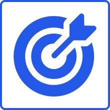 Blue target with an arrow in center.