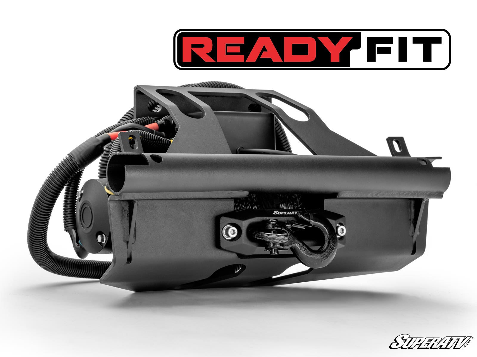 ReadyFit automotive wiring harness with connectors and mounting bracket.