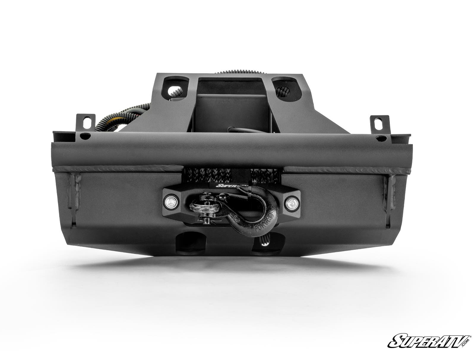 Black motorcycle tail tidy with integrated LED brake light and turn signals.