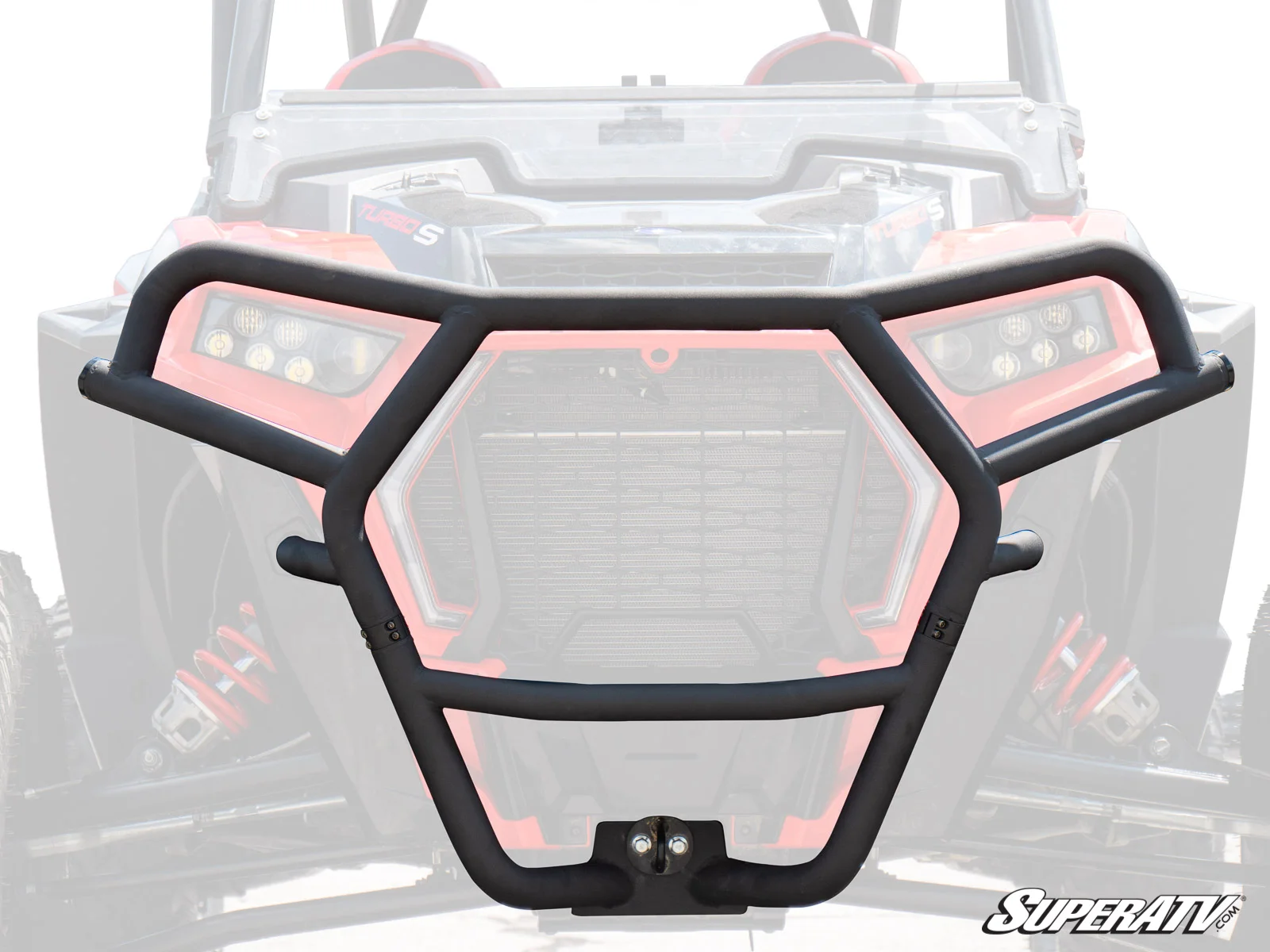 Tubular front brush guard with hex opening
