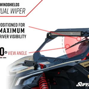 Dual windshield wipers for enhanced driver visibility on off-road vehicles.
