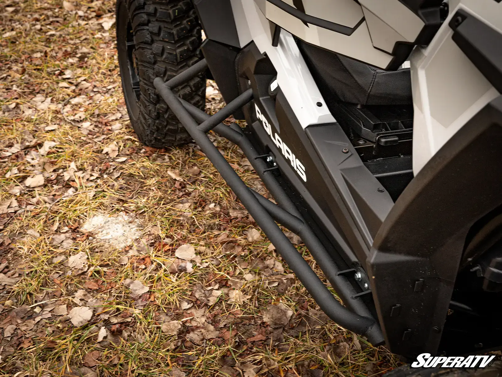 Off-road vehicle with side protection bars.