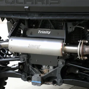 UTV rear suspension with Trinity muffler
