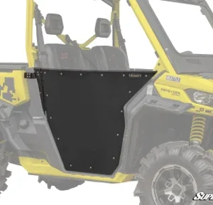 Yellow UTV with black metal half door